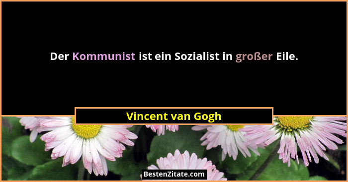 Der Kommunist ist ein Sozialist in großer Eile.... - Vincent van Gogh