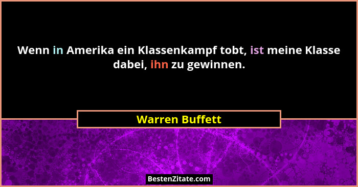 Warren Buffett Wenn In Amerika Ein Klassenkampf Tobt Ist