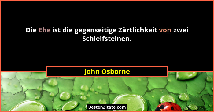 Die Ehe ist die gegenseitige Zärtlichkeit von zwei Schleifsteinen.... - John Osborne