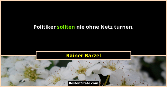 Politiker sollten nie ohne Netz turnen.... - Rainer Barzel