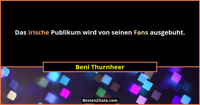 Das irische Publikum wird von seinen Fans ausgebuht.... - Beni Thurnheer