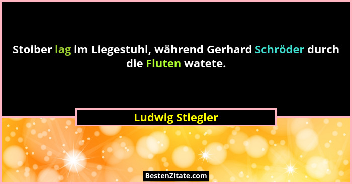 Stoiber lag im Liegestuhl, während Gerhard Schröder durch die Fluten watete.... - Ludwig Stiegler