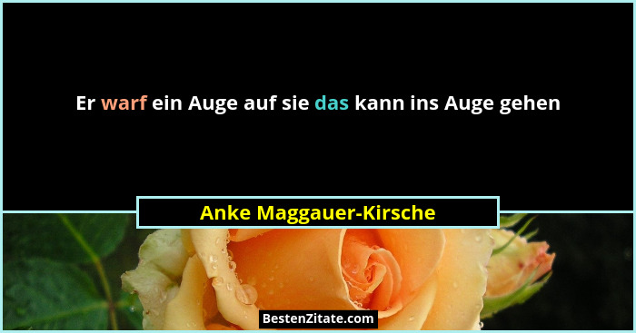Er warf ein Auge auf sie das kann ins Auge gehen... - Anke Maggauer-Kirsche