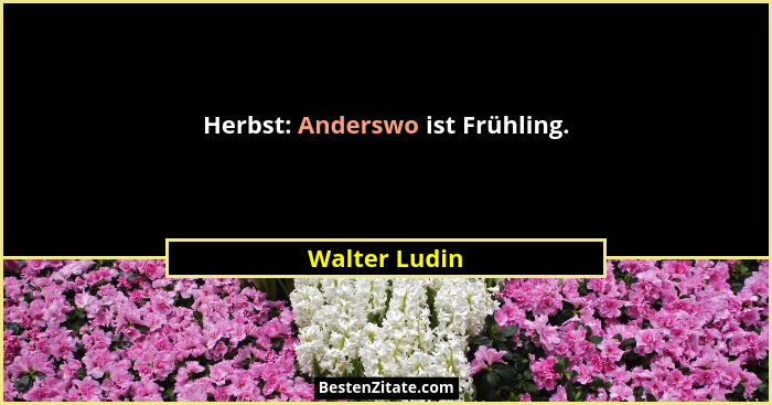 Herbst: Anderswo ist Frühling.... - Walter Ludin