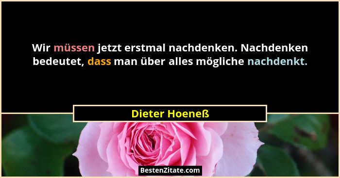 Wir müssen jetzt erstmal nachdenken. Nachdenken bedeutet, dass man über alles mögliche nachdenkt.... - Dieter Hoeneß