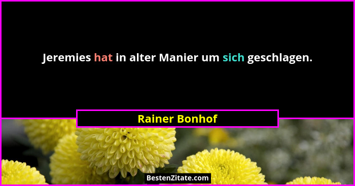 Jeremies hat in alter Manier um sich geschlagen.... - Rainer Bonhof