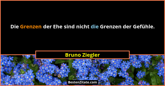 Die Grenzen der Ehe sind nicht die Grenzen der Gefühle.... - Bruno Ziegler