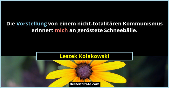 Die Vorstellung von einem nicht-totalitären Kommunismus erinnert mich an geröstete Schneebälle.... - Leszek Kołakowski