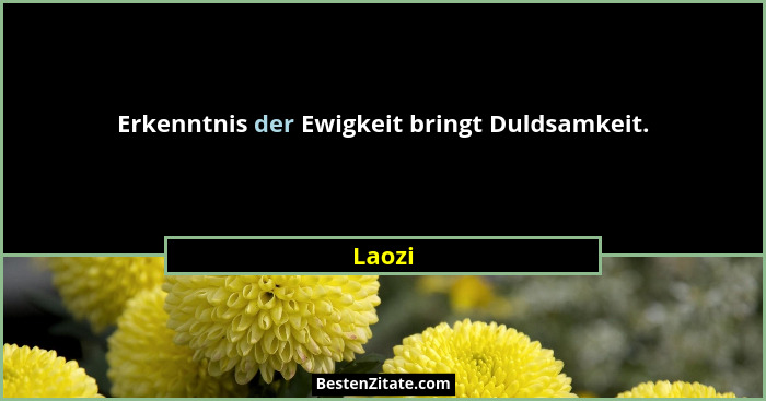Erkenntnis der Ewigkeit bringt Duldsamkeit.... - Laozi