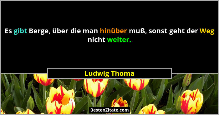 Es gibt Berge, über die man hinüber muß, sonst geht der Weg nicht weiter.... - Ludwig Thoma