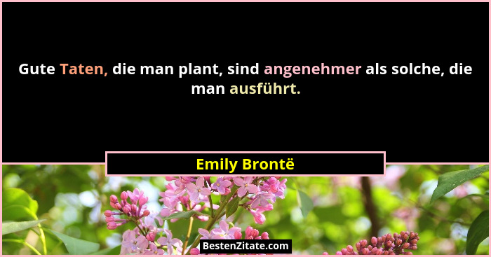 Gute Taten, die man plant, sind angenehmer als solche, die man ausführt.... - Emily Brontë