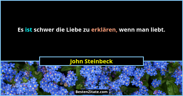 Es ist schwer die Liebe zu erklären, wenn man liebt.... - John Steinbeck