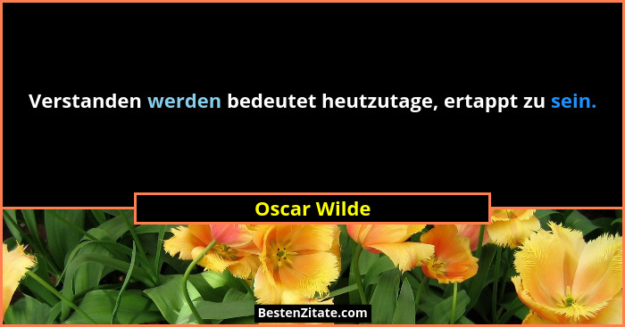 Verstanden werden bedeutet heutzutage, ertappt zu sein.... - Oscar Wilde