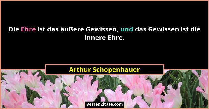 Die Ehre ist das äußere Gewissen, und das Gewissen ist die innere Ehre.... - Arthur Schopenhauer