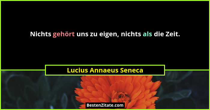 Nichts gehört uns zu eigen, nichts als die Zeit.... - Lucius Annaeus Seneca
