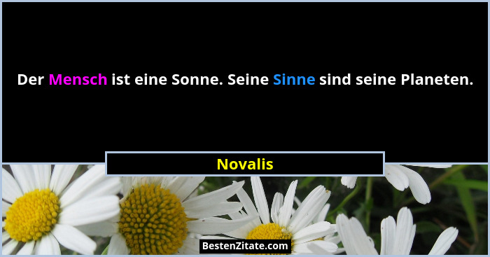 Der Mensch ist eine Sonne. Seine Sinne sind seine Planeten.... - Novalis