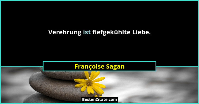 Verehrung ist fiefgekühlte Liebe.... - Françoise Sagan