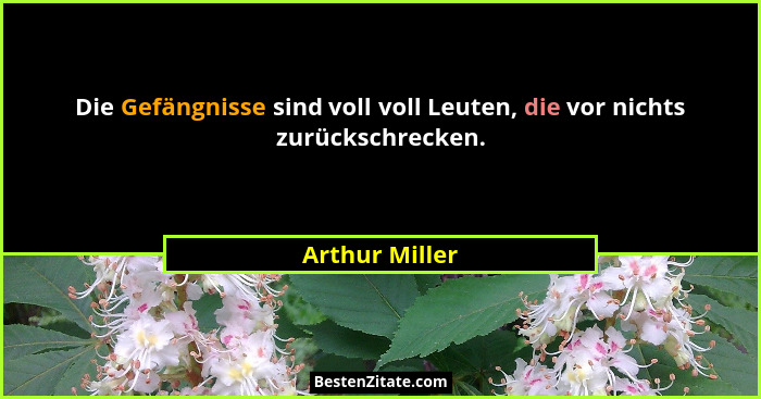 Die Gefängnisse sind voll voll Leuten, die vor nichts zurückschrecken.... - Arthur Miller