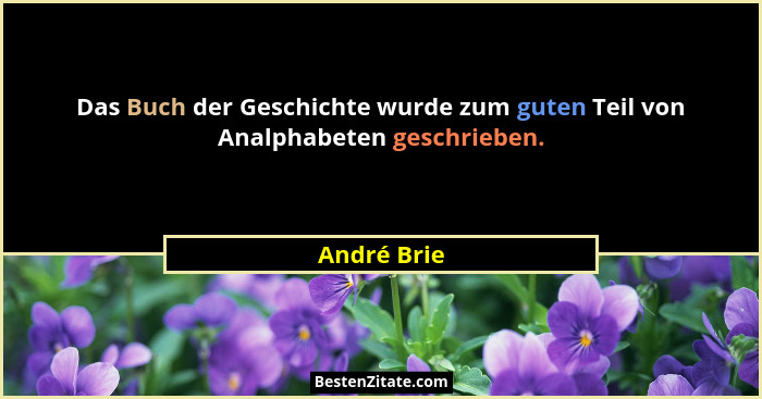 Das Buch der Geschichte wurde zum guten Teil von Analphabeten geschrieben.... - André Brie