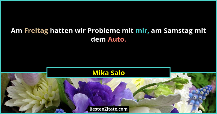 Am Freitag hatten wir Probleme mit mir, am Samstag mit dem Auto.... - Mika Salo