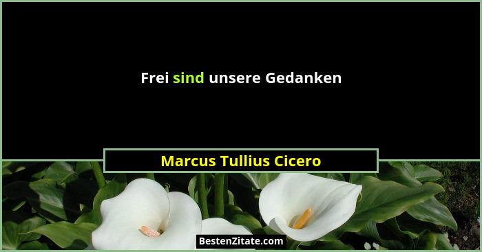 Frei sind unsere Gedanken... - Marcus Tullius Cicero
