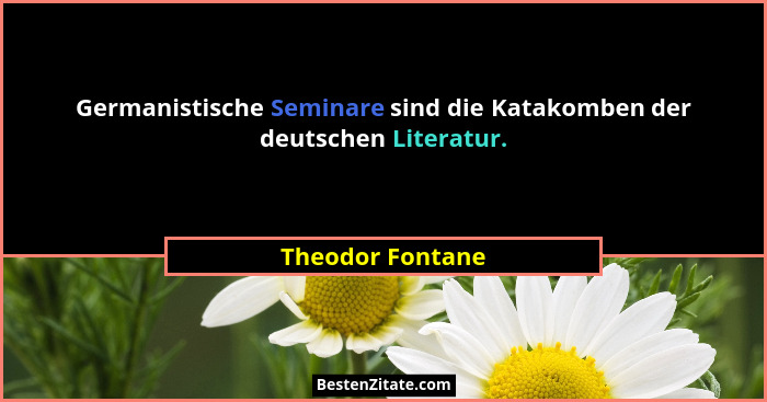 Germanistische Seminare sind die Katakomben der deutschen Literatur.... - Theodor Fontane