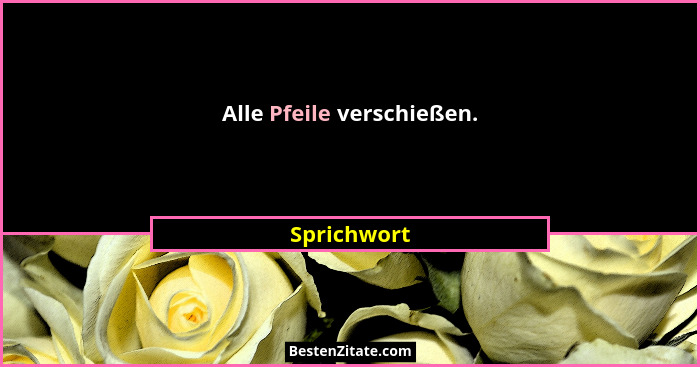 Alle Pfeile verschießen.... - Sprichwort