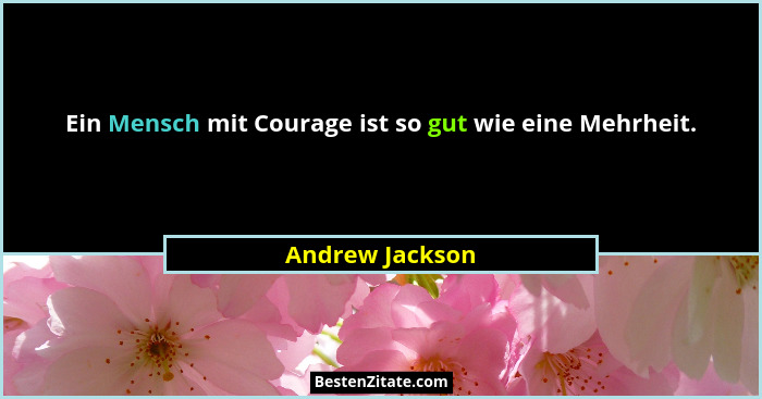 Ein Mensch mit Courage ist so gut wie eine Mehrheit.... - Andrew Jackson