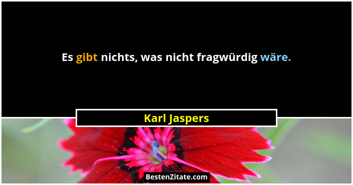 Es gibt nichts, was nicht fragwürdig wäre.... - Karl Jaspers