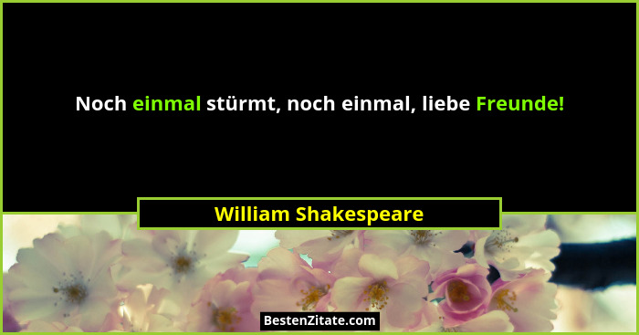 Noch einmal stürmt, noch einmal, liebe Freunde!... - William Shakespeare