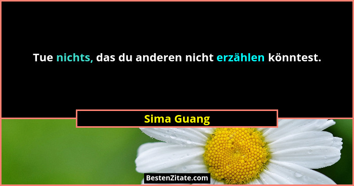 Tue nichts, das du anderen nicht erzählen könntest.... - Sima Guang