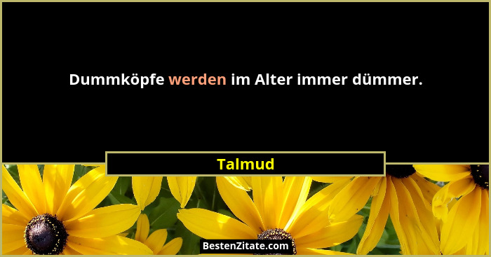 Dummköpfe werden im Alter immer dümmer.... - Talmud