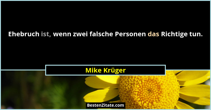 Ehebruch ist, wenn zwei falsche Personen das Richtige tun.... - Mike Krüger