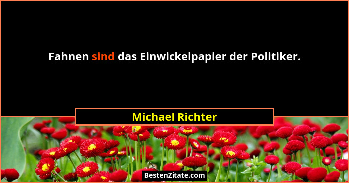 Fahnen sind das Einwickelpapier der Politiker.... - Michael Richter