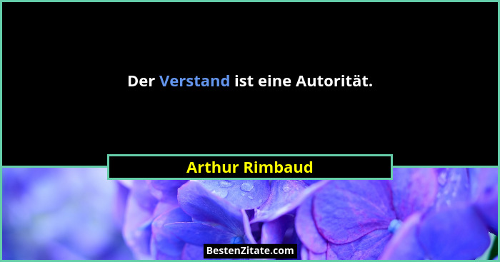 Der Verstand ist eine Autorität.... - Arthur Rimbaud