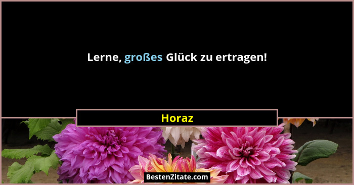Lerne, großes Glück zu ertragen!... - Horaz