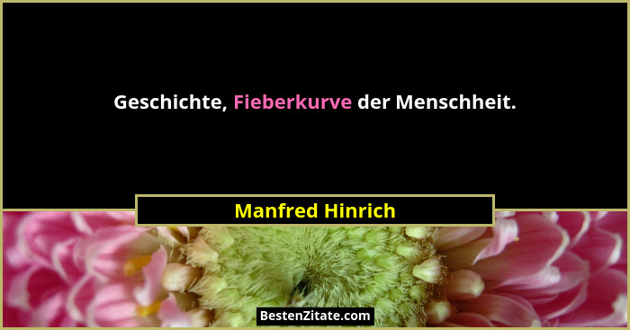 Geschichte, Fieberkurve der Menschheit.... - Manfred Hinrich