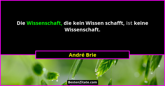 Die Wissenschaft, die kein Wissen schafft, ist keine Wissenschaft.... - André Brie