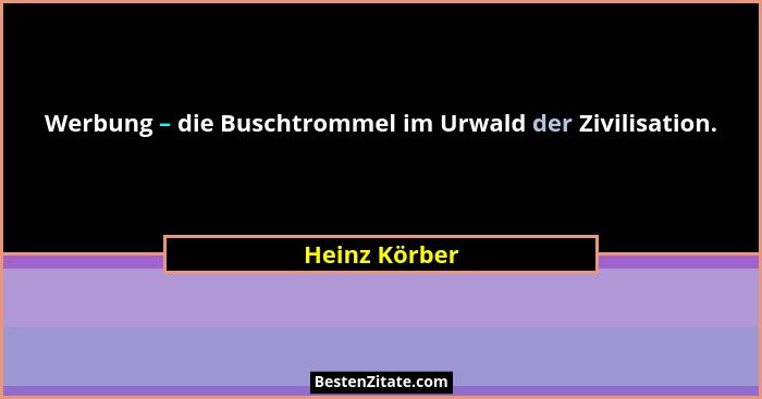 Werbung – die Buschtrommel im Urwald der Zivilisation.... - Heinz Körber