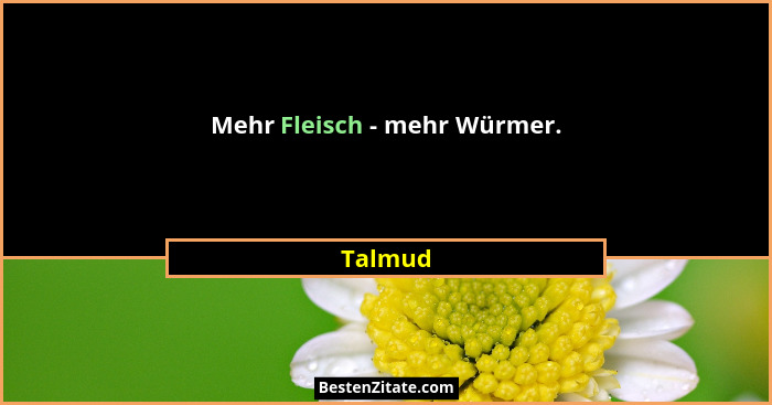 Mehr Fleisch - mehr Würmer.... - Talmud