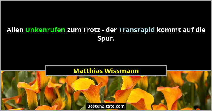 Allen Unkenrufen zum Trotz - der Transrapid kommt auf die Spur.... - Matthias Wissmann