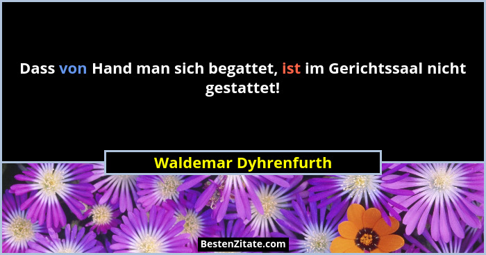 Dass von Hand man sich begattet, ist im Gerichtssaal nicht gestattet!... - Waldemar Dyhrenfurth