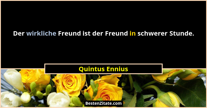 Der wirkliche Freund ist der Freund in schwerer Stunde.... - Quintus Ennius