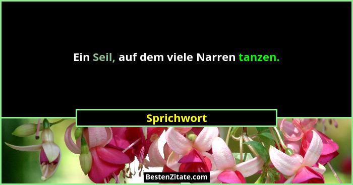 Ein Seil, auf dem viele Narren tanzen.... - Sprichwort