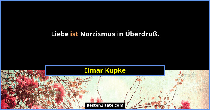 Liebe ist Narzismus in Überdruß.... - Elmar Kupke