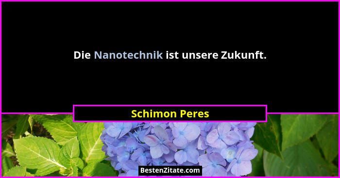 Die Nanotechnik ist unsere Zukunft.... - Schimon Peres