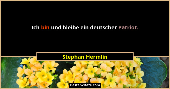 Ich bin und bleibe ein deutscher Patriot.... - Stephan Hermlin