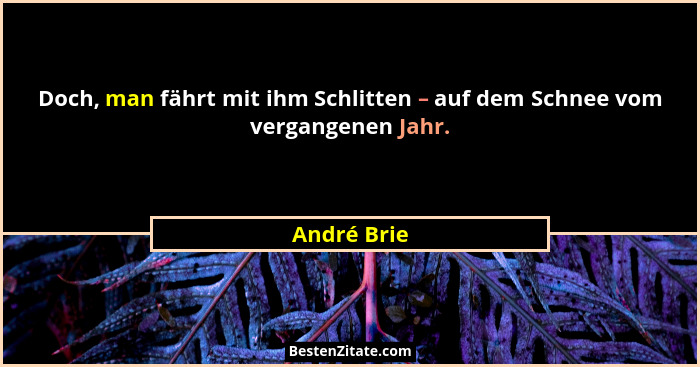 Doch, man fährt mit ihm Schlitten – auf dem Schnee vom vergangenen Jahr.... - André Brie