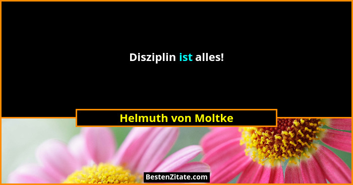 Disziplin ist alles!... - Helmuth von Moltke
