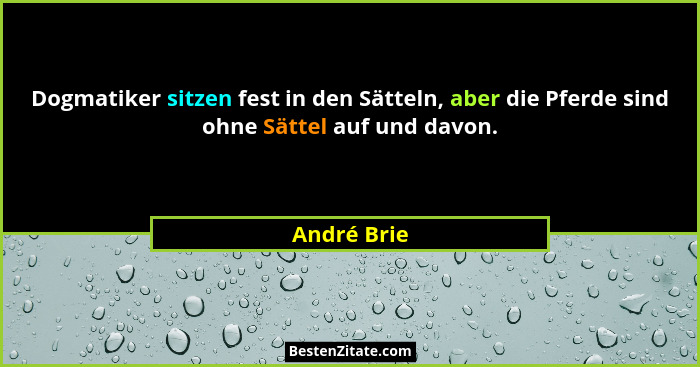 Dogmatiker sitzen fest in den Sätteln, aber die Pferde sind ohne Sättel auf und davon.... - André Brie